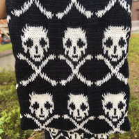 Hurtownie włochy stylowa czaszka zima dzianiny unisex kobiety mężczyźni szalik szkielet akrylowy szalik okłady z fringe czarny LL171011 5
